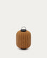 Lampada da tavolo piccola portatile Saranella in rattan sintetico marrone