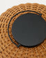 Lampada da tavolo grande portatile Saranella in rattan sintetico marrone