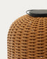 Lampada da tavolo grande portatile Saranella in rattan sintetico marrone
