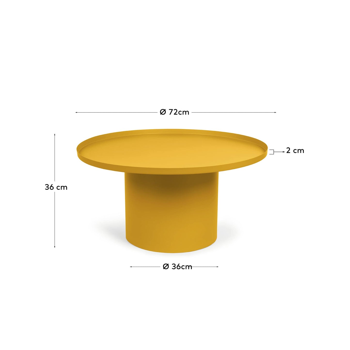 Tavolino rotondo Fleska in metallo giallo Ø 72 cm