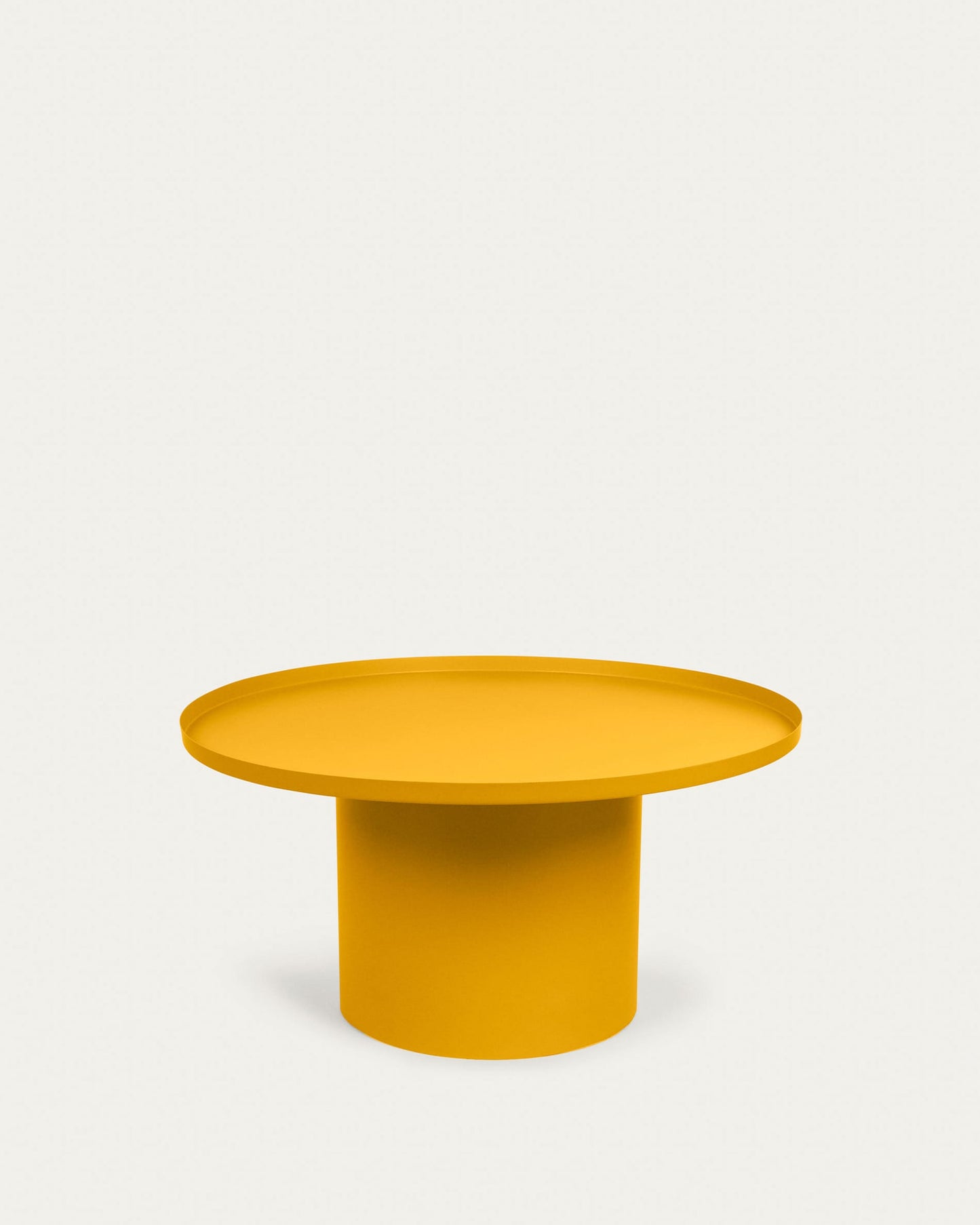 Tavolino rotondo Fleska in metallo giallo Ø 72 cm