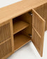 Credenza Beyla 4 ante in legno massello e impiallacciatura rovere 180 x 71,5 cm