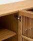 Credenza Beyla 4 ante in legno massello e impiallacciatura rovere 180 x 71,5 cm