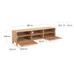 Mobile TV Beyla 2 ante in legno massello e impiallacciato rovere 180 x 49,5 cm