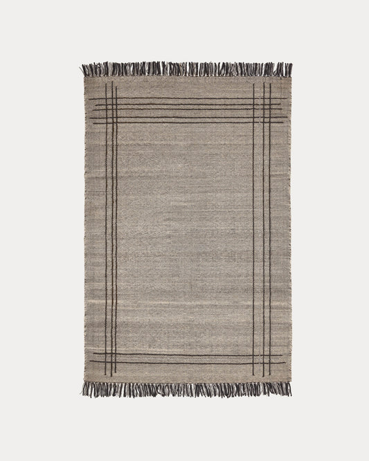 Tappeto Eneo con frange beige e marron 160 x 230 cm
