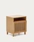 Comodino Beyla in legno massello di frassino e impiallacciatura rovere 53 x 62 cm