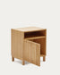 Comodino Beyla in legno massello di frassino e impiallacciatura rovere 53 x 62 cm