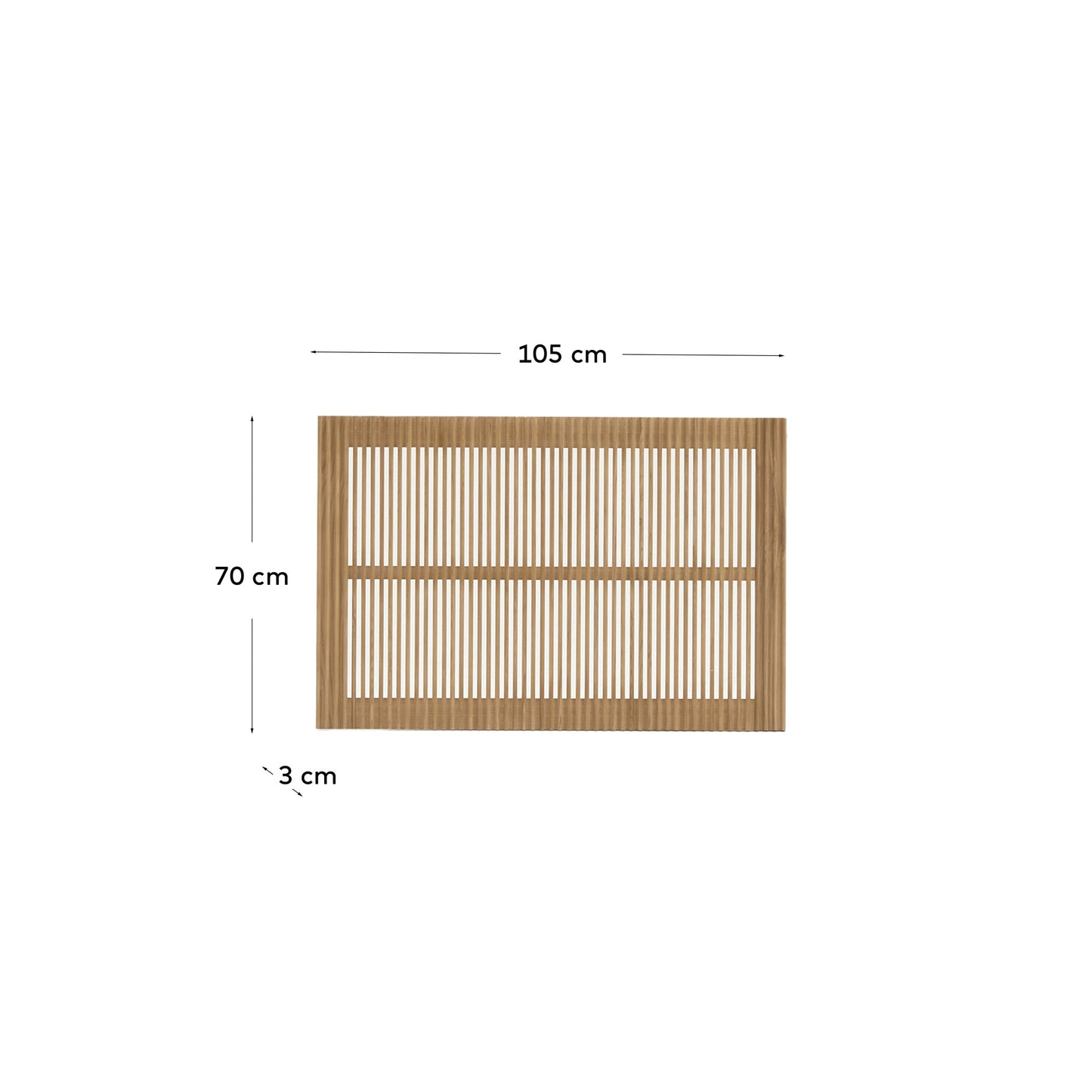 Testiera Beyla in legno massiccio di frassino per letto da 90 cm