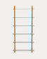 Sitra scaffalatura modulare 6 ripiani in vetro e rovere massiccio 90 cm