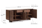 Credenza Norlen 4 ante e 2 cassetti in impiallacciato di noce 194,5 x 78 cm