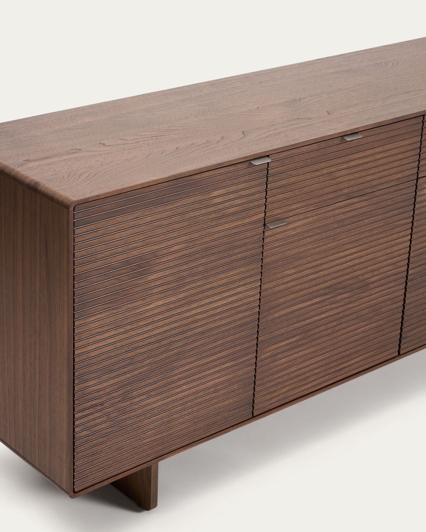Credenza Norlen 4 ante e 2 cassetti in impiallacciato di noce 194,5 x 78 cm