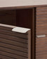 Credenza Norlen 4 ante e 2 cassetti in impiallacciato di noce 194,5 x 78 cm