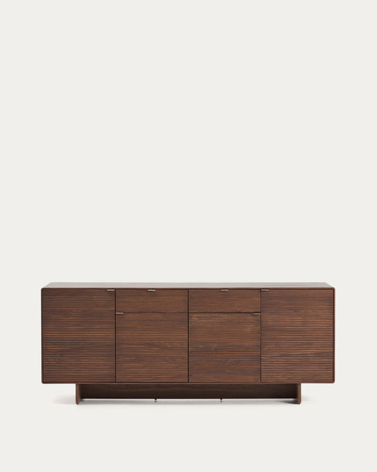 Credenza Norlen 4 ante e 2 cassetti in impiallacciato di noce 194,5 x 78 cm