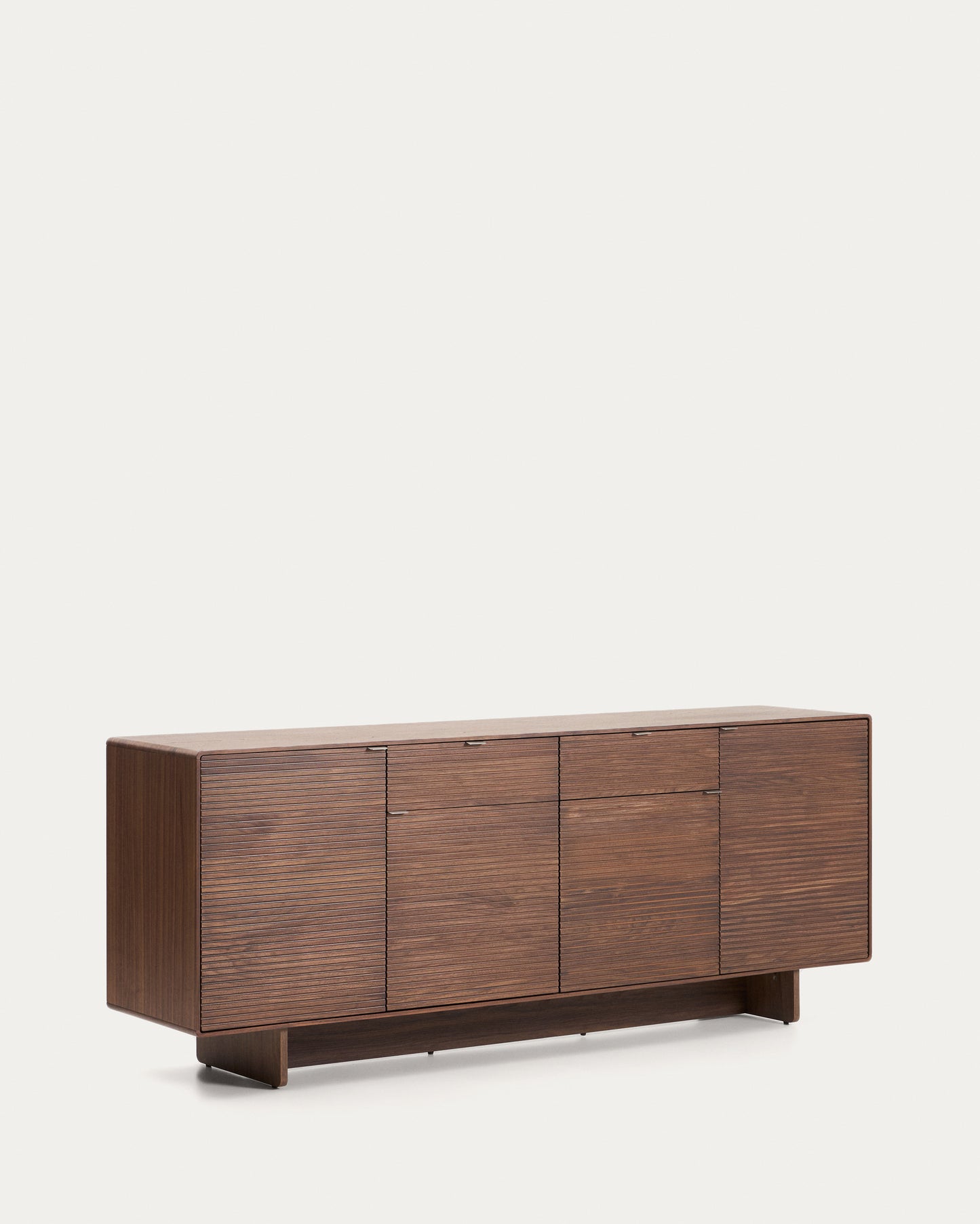 Credenza Norlen 4 ante e 2 cassetti in impiallacciato di noce 194,5 x 78 cm