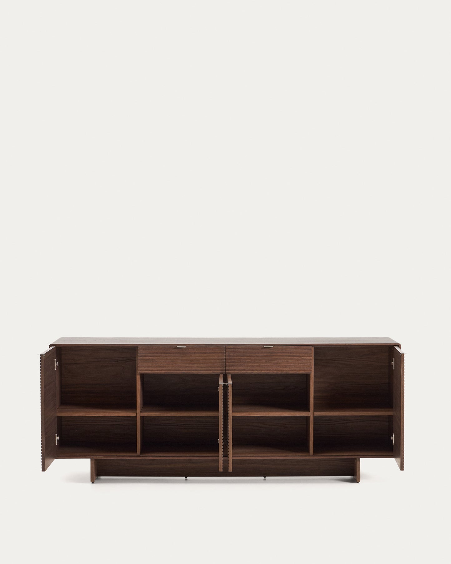 Credenza Norlen 4 ante e 2 cassetti in impiallacciato di noce 194,5 x 78 cm