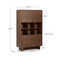 Credenza alta Norlen 4 ante in impiallacciato di noce 100 x 163 cm