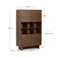 Credenza alta Norlen 4 ante in impiallacciato di noce 100 x 163 cm