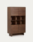 Credenza alta Norlen 4 ante in impiallacciato di noce 100 x 163 cm