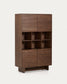 Credenza alta Norlen 4 ante in impiallacciato di noce 100 x 163 cm