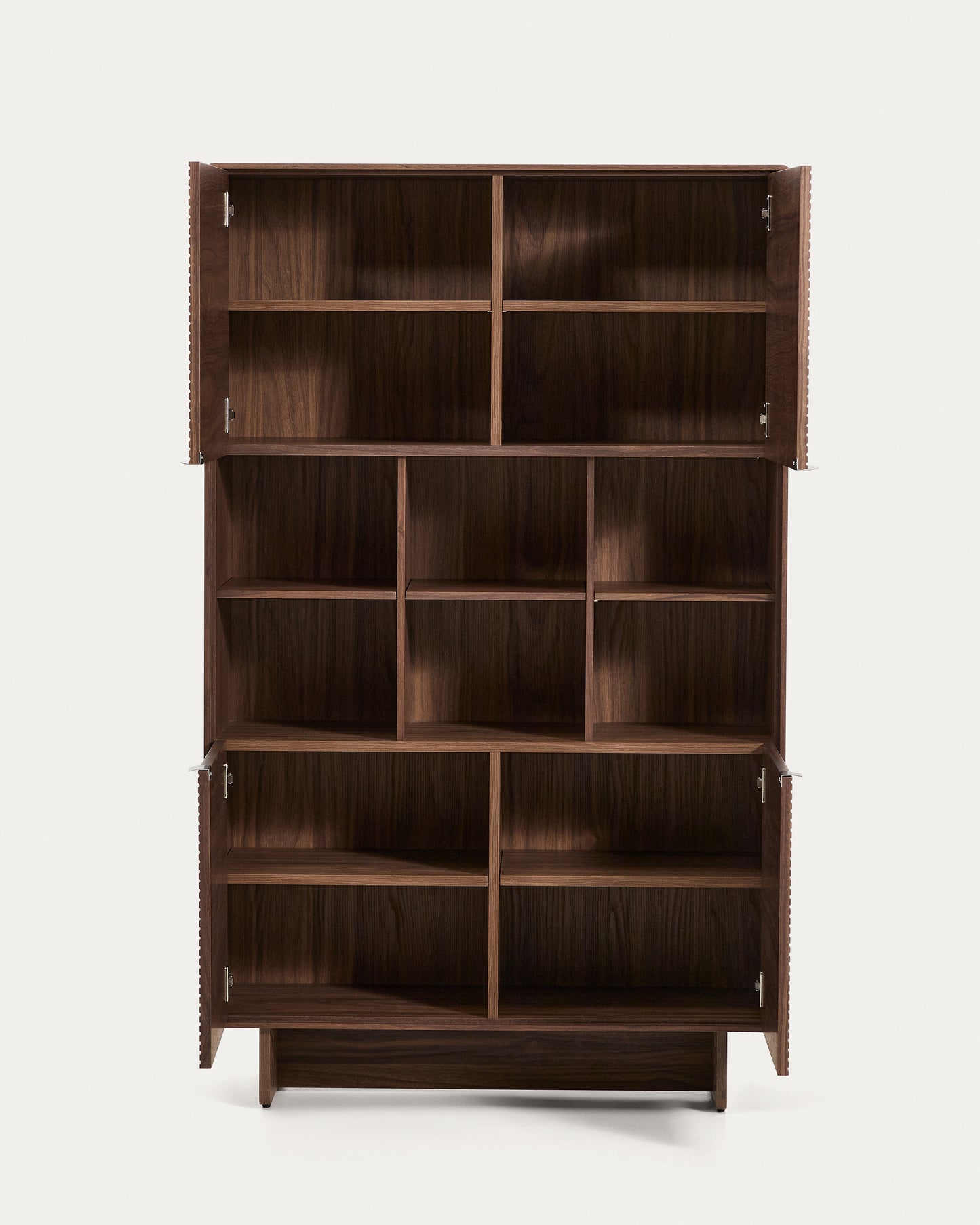 Credenza alta Norlen 4 ante in impiallacciato di noce 100 x 163 cm