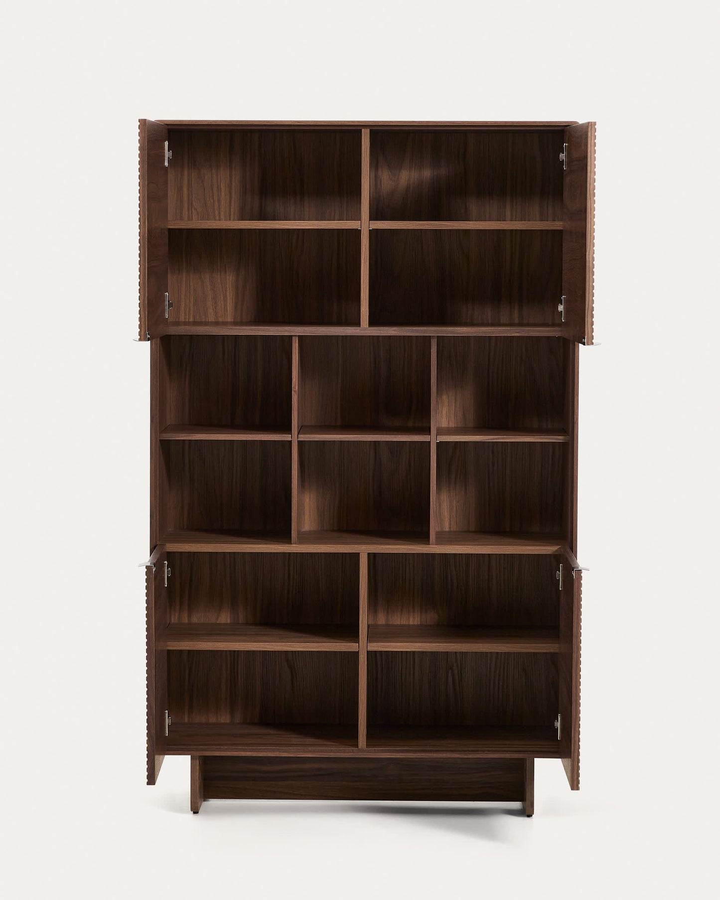 Credenza alta Norlen 4 ante in impiallacciato di noce 100 x 163 cm
