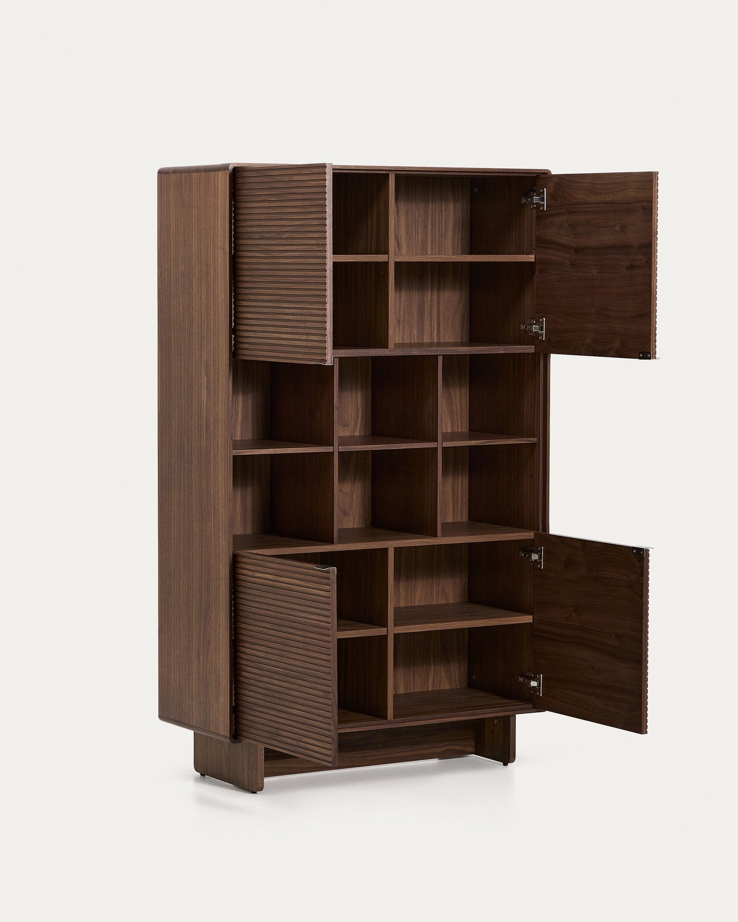 Credenza alta Norlen 4 ante in impiallacciato di noce 100 x 163 cm