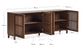Credenza Beyla a 4 ante in impiallacciato e legno massiccio di frassino con finitura tono noce 180 x 71,5 cm