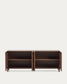 Credenza Beyla a 4 ante in impiallacciato e legno massiccio di frassino con finitura tono noce 180 x 71,5 cm