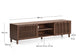 Mobile TV Beyla a 2 ante in impiallacciato e legno massiccio di frassino con finitura tono noce 180 x 49,5 cm