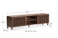 Mobile TV Beyla a 2 ante in impiallacciato e legno massiccio di frassino con finitura tono noce 180 x 49,5 cm