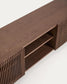 Mobile TV Beyla a 2 ante in impiallacciato e legno massiccio di frassino con finitura tono noce 180 x 49,5 cm