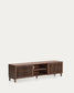 Mobile TV Beyla a 2 ante in impiallacciato e legno massiccio di frassino con finitura tono noce 180 x 49,5 cm