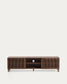 Mobile TV Beyla a 2 ante in impiallacciato e legno massiccio di frassino con finitura tono noce 180 x 49,5 cm