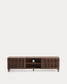 Mobile TV Beyla a 2 ante in impiallacciato e legno massiccio di frassino con finitura tono noce 180 x 49,5 cm