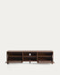 Mobile TV Beyla a 2 ante in impiallacciato e legno massiccio di frassino con finitura tono noce 180 x 49,5 cm