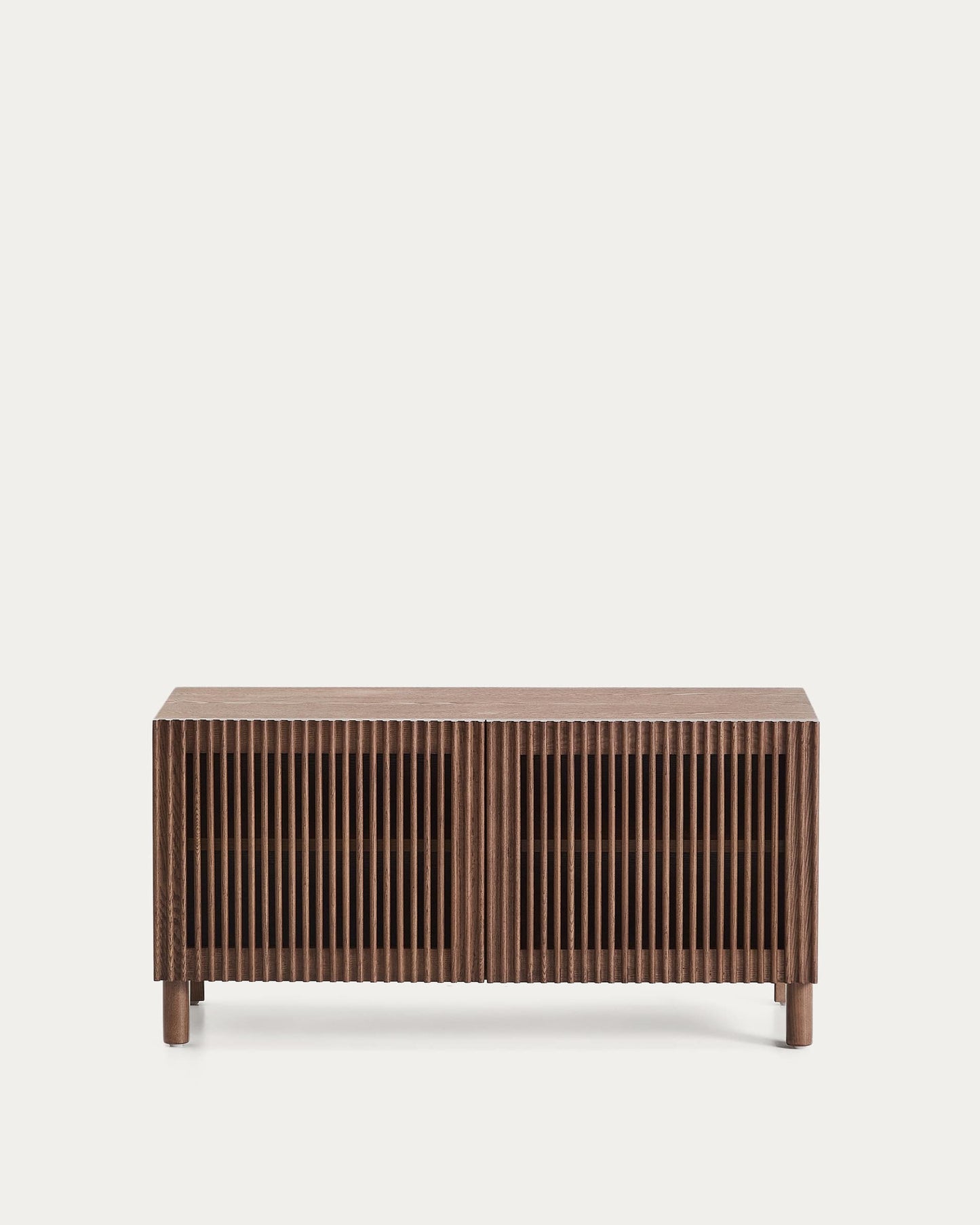 Scarpiera Beyla a 2 ante in impiallacciato e legno massiccio di frassino con finitura tono noce 98,5 cm