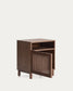 Comodino Beyla in impiallacciato e legno massiccio di frassino con finitura noce 53 x 62,5 cm