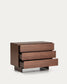 Cassettiera Norlen 3 cassetti in impiallacciato di noce 101 x 75 cm