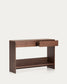 Consolle Norlen 2 cassetti e ripiano in impiallacciato di noce 120 x 81 cm