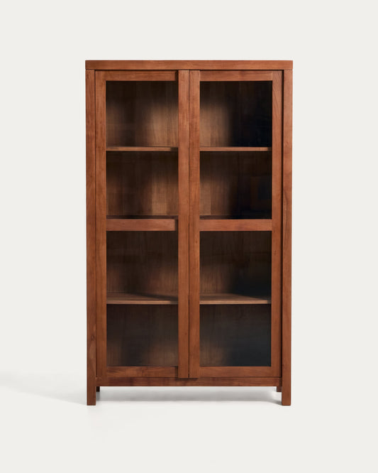 Vetrina Norani in legno massiccio e impiallacciatura di acacia 110 x 185 cm