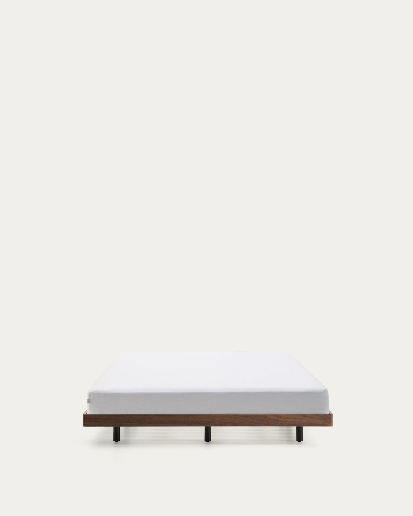 Base Norlen in impiallacciato di noce con finitura scura per materasso da 180 x 200 cm