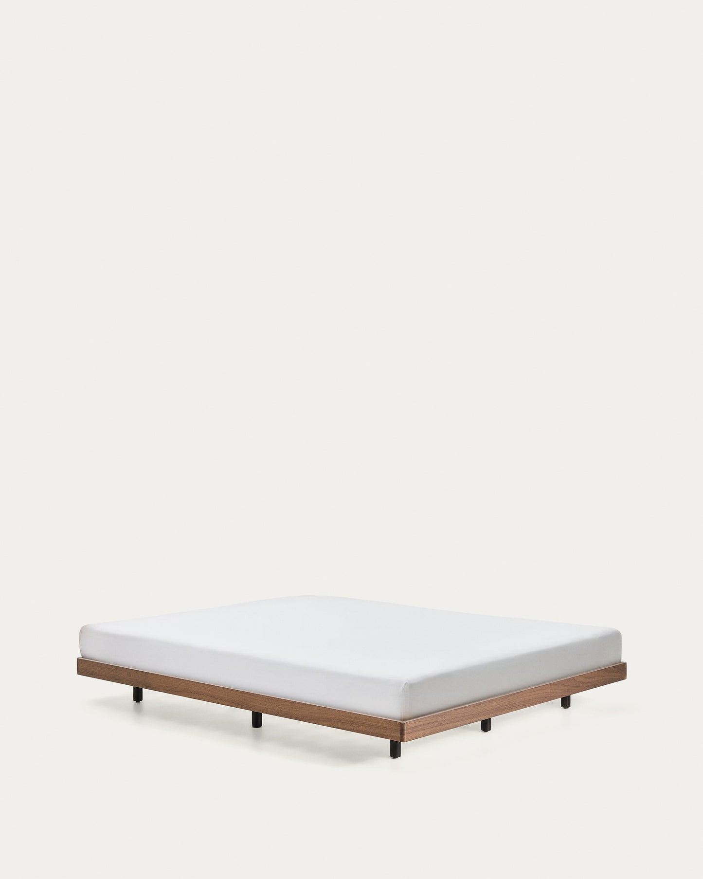 Base Norlen in impiallacciato di noce con finitura scura per materasso da 180 x 200 cm