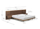 Letto Norlen con 2 comodini in impiallacciatura di noce con finitura scura e luce LED per materasso 180 x 200 cm