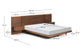 Letto Norlen con 2 comodini in impiallacciatura di noce con finitura scura e luce LED per materasso 160 x 200 cm