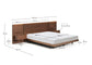 Letto Norlen con 2 comodini in impiallacciatura di noce con finitura scura e luce LED per materasso 160 x 200 cm
