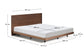 Letto Norlen in impiallacciatura di noce con finitura scura e luce LED per materasso 180 x 200 cm