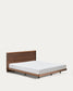 Letto Norlen in impiallacciatura di noce con finitura scura e luce LED per materasso 180 x 200 cm