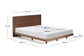 Letto Norlen in impiallacciato di noce con finitura scura e luce LED per materasso da 160 x 200 cm