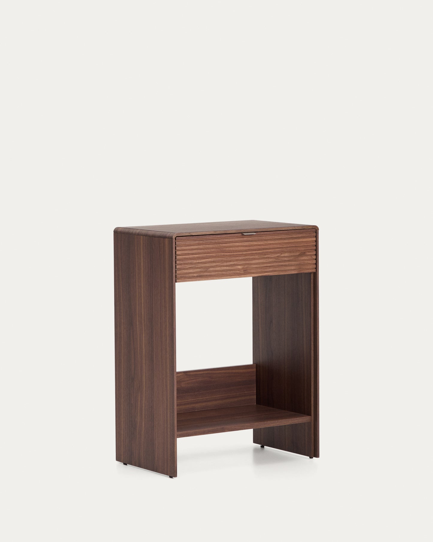 Consolle Norlen con cassetto e ripiano in impiallacciato di noce 60 x 81 cm