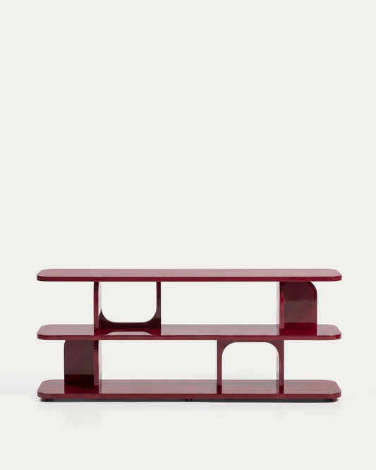 Scaffalatura Aduma in MDF laccato granato con finitura lucida FSC 100% 160 X 65 cm